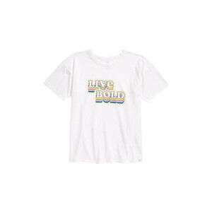 Treasure & Bond Kids Graphic Tee Live Bold In White Multi Size M 8-10